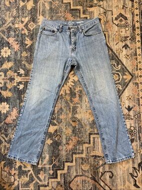 Vintage Classic Men's Light Blue Straight-Leg Jeans